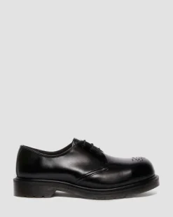 1461 Analine Leder Schuhe mit Stahlkappe in Schwarz