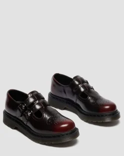 8065 Arcadia Rub Off Leder Mary Jane Schuhe in Cherry Red