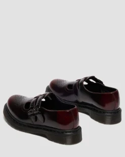 8065 Arcadia Rub Off Leder Mary Jane Schuhe in Cherry Red