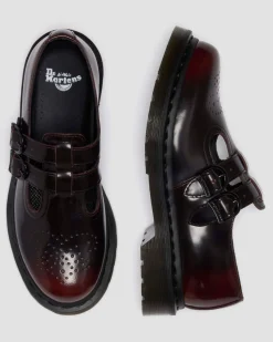 8065 Arcadia Rub Off Leder Mary Jane Schuhe in Cherry Red