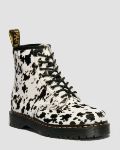 1460 Bex Dalmatiner Hair On Leder Stiefel in Creme & Schwarz