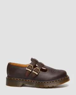 8065 Crazy Horse Leder Mary Jane Schuhe in Dunkelbraun