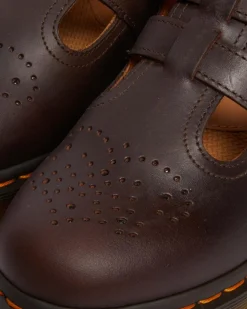 8065 Crazy Horse Leder Mary Jane Schuhe in Dunkelbraun