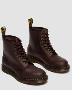 1460 Crazy Horse Leder Stiefel in Cherry Red