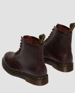 1460 Crazy Horse Leder Stiefel in Cherry Red