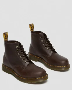 101 Crazy Horse Leder Stiefeletten in Dunkelbraun