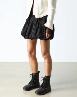 1460 Frill Leder Schnürstiefel in Schwarz