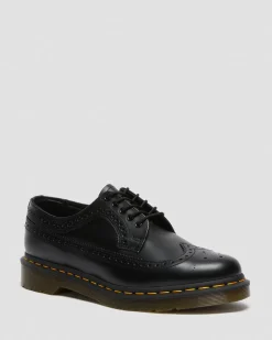3989 Glattleder Brogue Schuhe in Schwarz