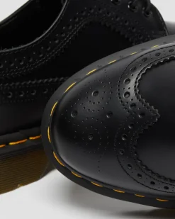 3989 Glattleder Brogue Schuhe in Schwarz