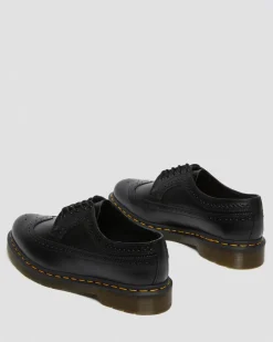3989 Glattleder Brogue Schuhe in Schwarz