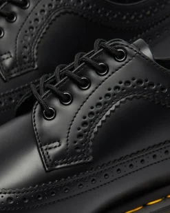 3989 Glattleder Brogue Schuhe in Schwarz