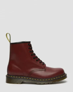 1460 Glattleder Schnürstiefel in Cherry Red
