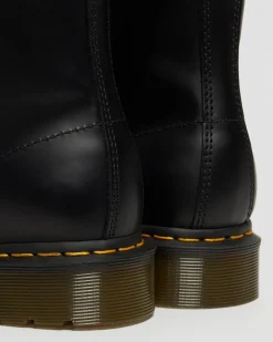 101 Glattleder Stiefeletten mit gelben Nähten in Schwarz