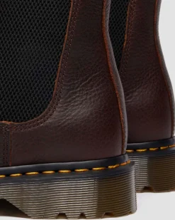 2976 Grizzly Leder Chelsea Boots mit Kunstfellfutter in Dunkelbraun