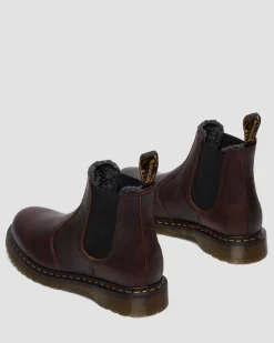 2976 Grizzly Leder Chelsea Boots mit Kunstfellfutter in Dunkelbraun