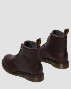 1460 Grizzly Leder Stiefel mit Fleecefutter in Dunkelbraun