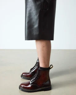 1460 Inferno Leder Schnürstiefel in Cherry Red