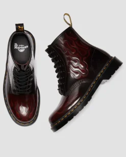 1460 Inferno Leder Schnürstiefel in Cherry Red