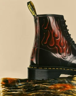 1460 Inferno Leder Schnürstiefel in Cherry Red