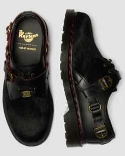 1461 Jahr des Pferdes Leder Schuhe in Schwarz