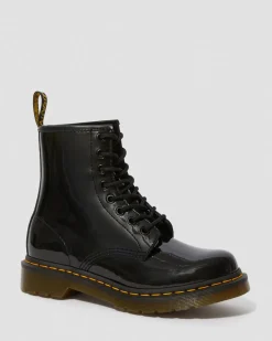 1460 Lackleder Schnürstiefel in Schwarz
