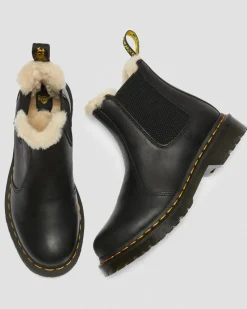 2976 Leonore Chelsea Boots Mit Kunstpelzfutter in Schwarz