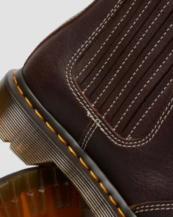 2976 Leonore II Faux Grizzly Leder Chelsea Boots mit Kunstfellfutter in Dunkelbraun