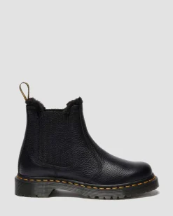 2976 LEONORE II SOFT LEDER CHELSEA BOOTS MIT KUNSTFELLFUTTER in Schwarz