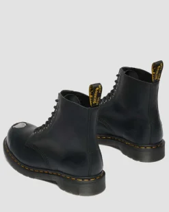 1460 Metal Toe Leder Stiefel in Schwarz