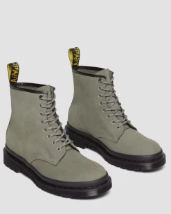 1460 Milled Nubuck Leder Schnürstiefel in Nickel Grey