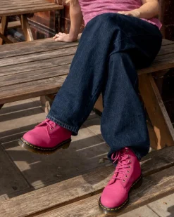 1460 MILLED NUBUCK SCHNÜRSTIEFEL in Pink