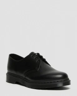 1461 Mono Glattleder Oxford Schuhe in Schwarz