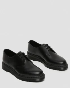 1461 Mono Glattleder Oxford Schuhe in Schwarz