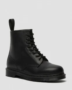 1460 Mono Milled Leder Schnürstiefel in Schwarz