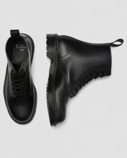 1460 Mono Milled Leder Schnürstiefel in Schwarz