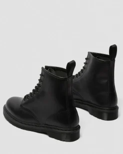 1460 Mono Milled Leder Schnürstiefel in Schwarz