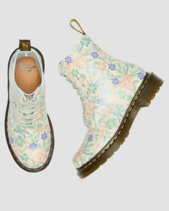 1460 Pascal Floral Reclaimed Leder Stiefel in Wolkencreme