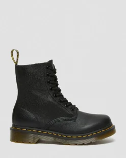 1460 Pascal Virginia Leder Schnürstiefel in Schwarz