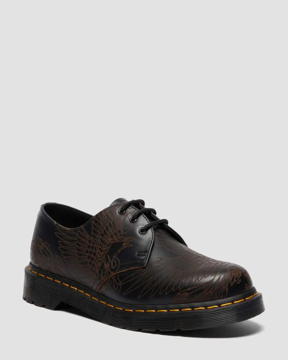 1461 Phoenix Vintage Glattleder Schuhe in Schwarz
