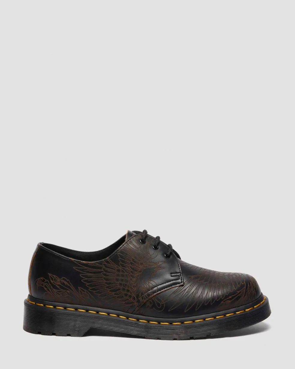 1461 Phoenix Vintage Glattleder Schuhe in Schwarz