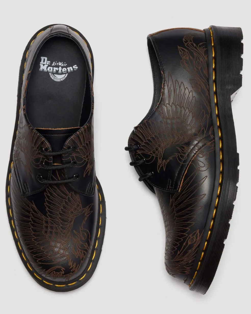 1461 Phoenix Vintage Glattleder Schuhe in Schwarz