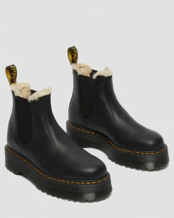 2976 Quad gefütterte Plateau Chelsea Boots in Schwarz