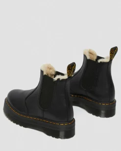 2976 Quad gefütterte Plateau Chelsea Boots in Schwarz