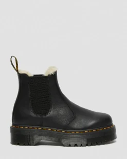 2976 Quad gefütterte Plateau Chelsea Boots in Schwarz
