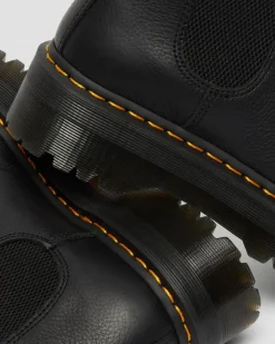 2976 Quad gefütterte Plateau Chelsea Boots in Schwarz
