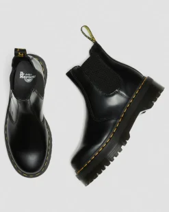 2976 Quad Glattleder Plateau Chelsea Boots in Schwarz