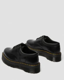 8053 Quad Glattleder Plateauschuhe in Schwarz