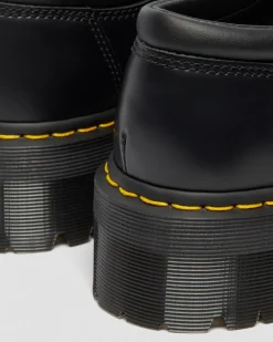 8053 Quad Glattleder Plateauschuhe in Schwarz