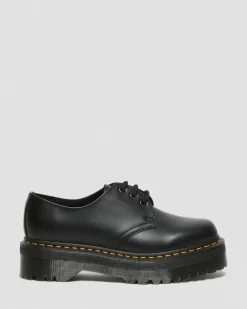 1461 Quad Glattleder Plattform Schuhe in Schwarz