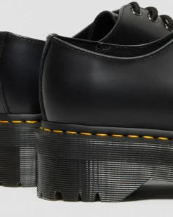 1461 Quad Glattleder Plattform Schuhe in Schwarz